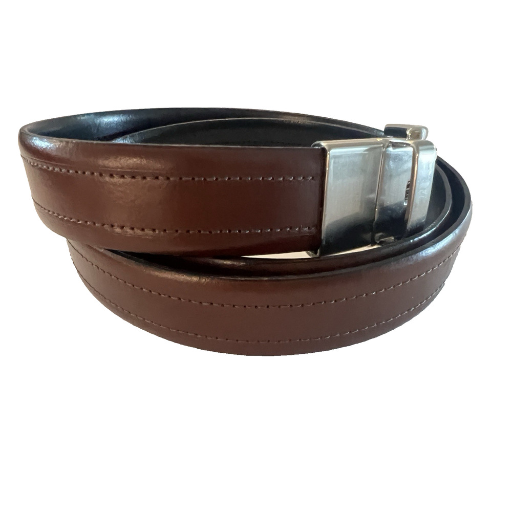 Vintage Mens Belt REVERSIBLE Saddle Brown & Onyx Black Genuine Leather Argentina